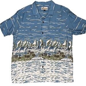 Patagonia Mens Large 2019 Limited Edition Pataloha Malam 'Aina Blue Hawaii